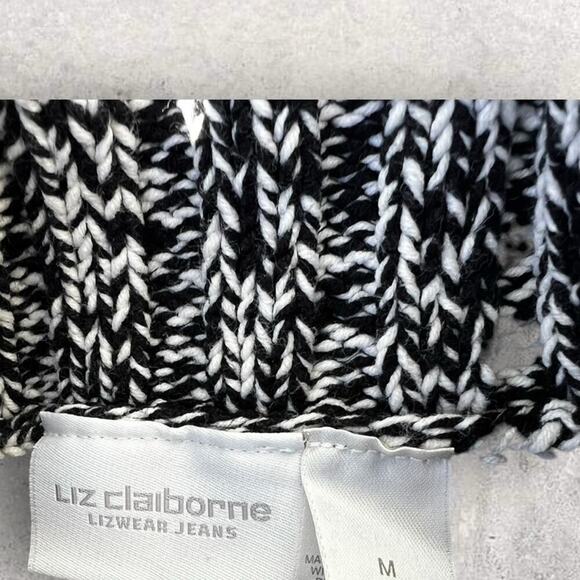 Liz Claiborne women’s M cotton acrylic blend chunky knit stripe sweater - Picture 3 of 7